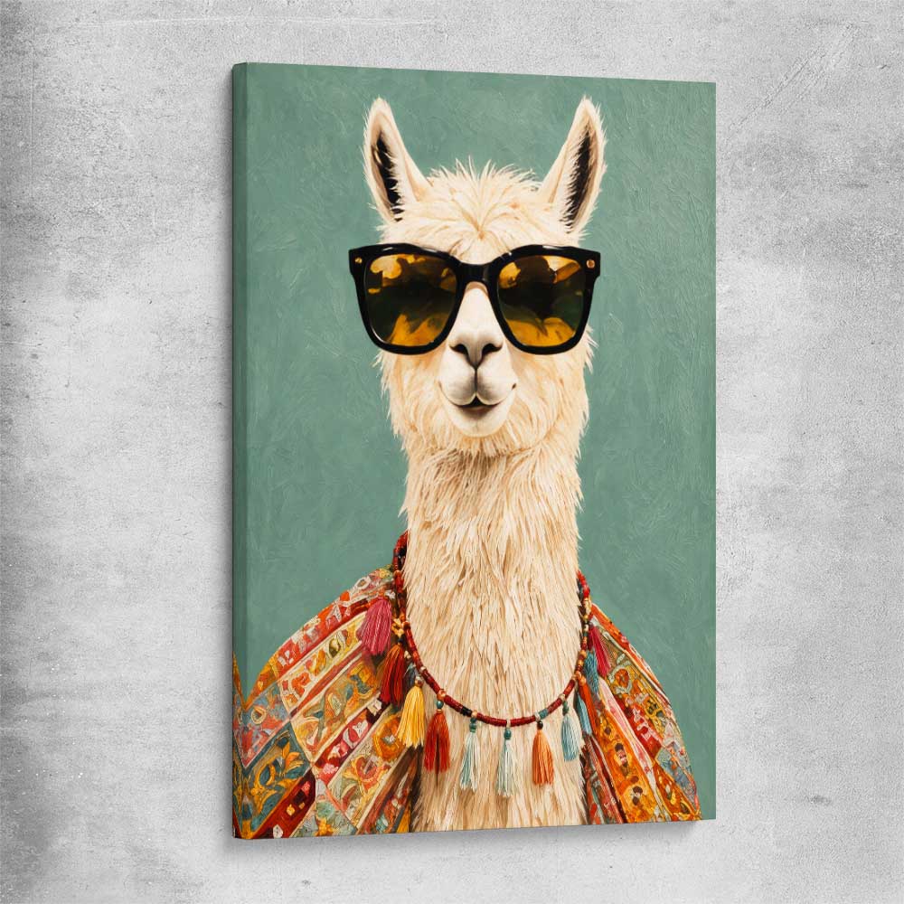 Drama Llama stretched canvas - part of our high quality canvas abstract wall art collection