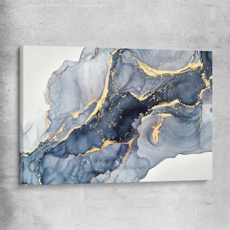Drifting Blues stretched canvas - part of our high quality canvas abstract wall art collection