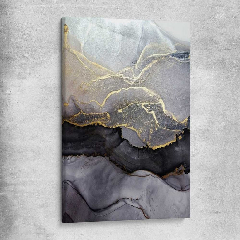 Gold Strokes stretched canvas - part of our high quality canvas abstract wall art collection