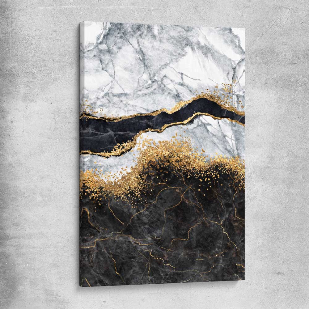 Golden Marble Two stretched canvas - part of our high quality canvas abstract wall art collection