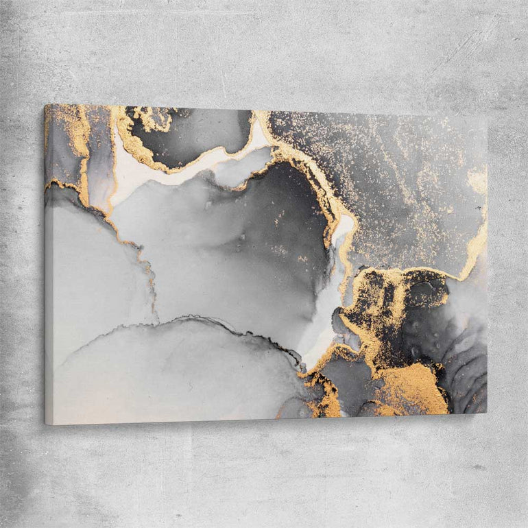 Meandering Greys stretched canvas - part of our high quality canvas abstract wall art collection