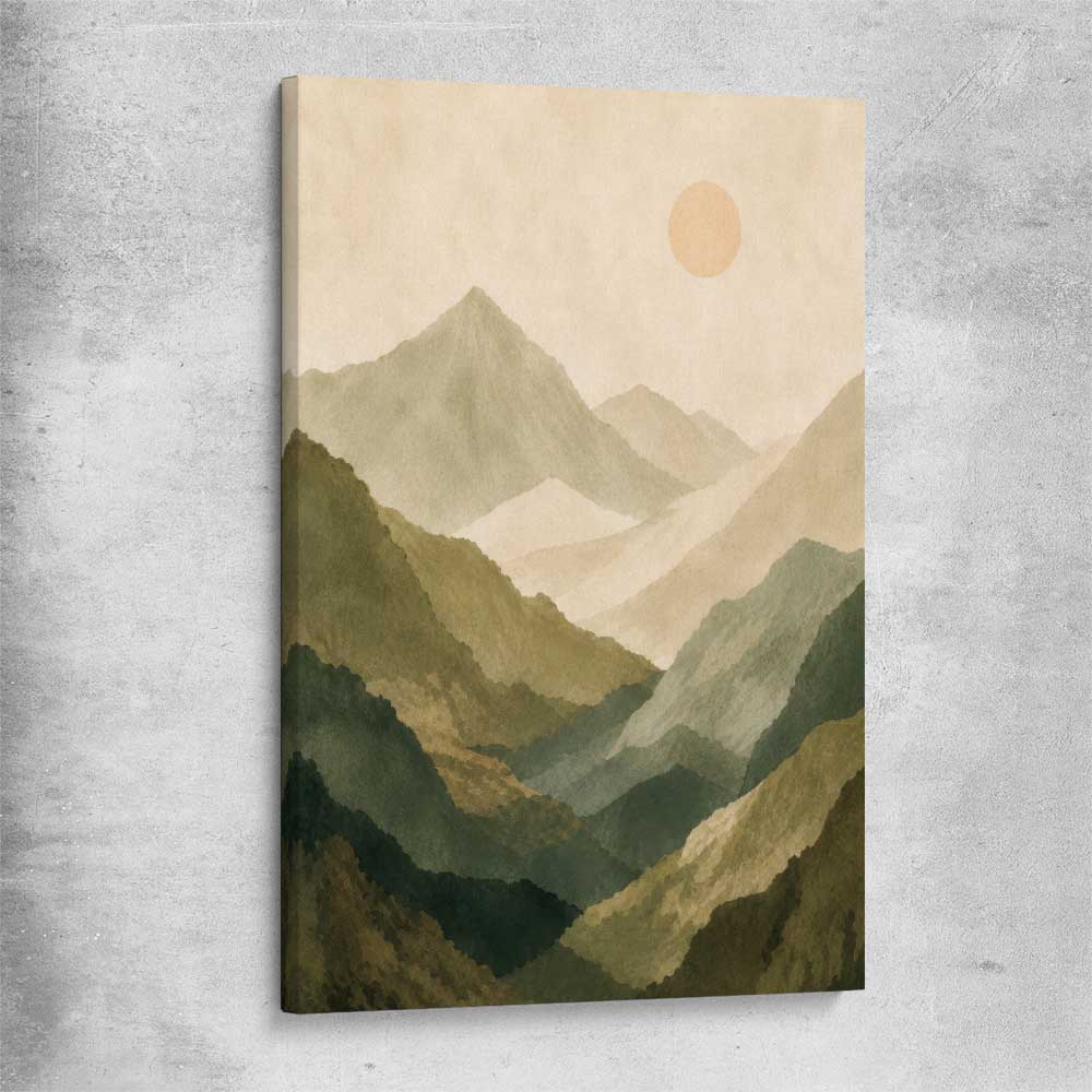 Mountain Haze stretched canvas - part of our high quality canvas abstract wall art collection