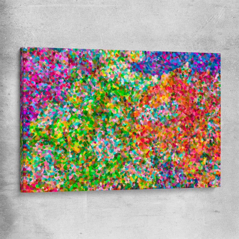 Pointillist Burst stretched canvas - part of our high quality canvas abstract wall art collection