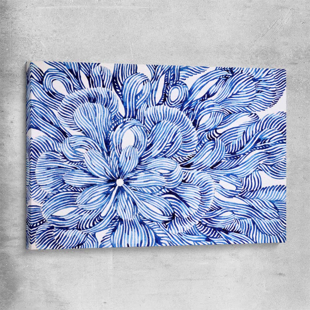 Watercolour Flowers stretched canvas - part of our high quality canvas abstract wall art collection