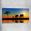Animal wall art and canvas prints of Elephant Family on a stretched canvas