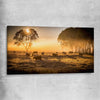 Animal wall art and canvas prints of Grazing Cattle at Sunrise on a stretched canvas