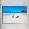 Animal wall art and canvas prints of Kangaroo Beach Couple on a stretched canvas