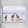 Animal wall art and canvas prints of Kangaroo Couple on a stretched canvas