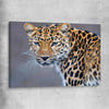 Animal wall art and canvas prints of Leopard Silent Watch on a stretched canvas