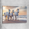 Animal wall art and canvas prints of Ocean Breeze Horses on a stretched canvas