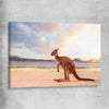 Animal wall art and canvas prints of Sunset Kangaroo Walk on a stretched canvas