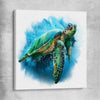 Animal wall art and canvas prints of Watercolour Sea Turtle on a stretched canvas