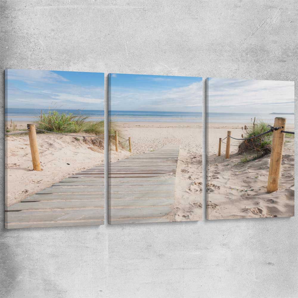 Beach and coastal wall art print of Beautiful Beach Path Set on a stretched canvas