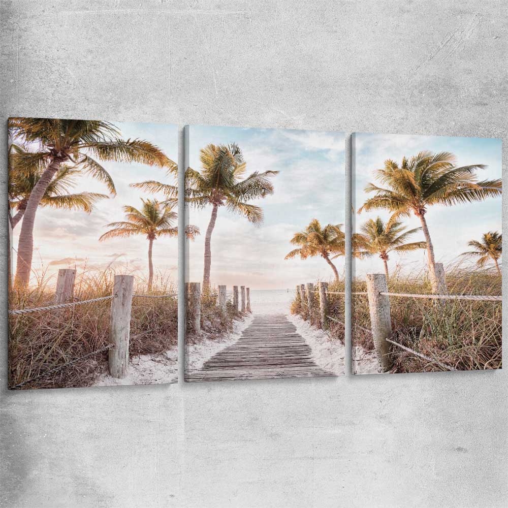 Beach and coastal wall art print of Florida Sunrise Set on a stretched canvas