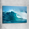 Beach and coastal wall art print of Turquoise Wave Break on a stretched canvas
