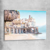Beach and coastal wall art print of Amalfi Tides on a stretched canvas