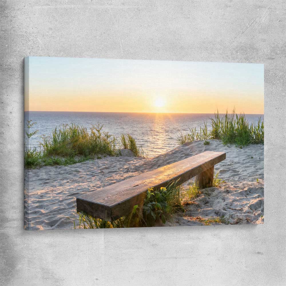 Beach and coastal wall art print of Baltic Sea Sunset on a stretched canvas