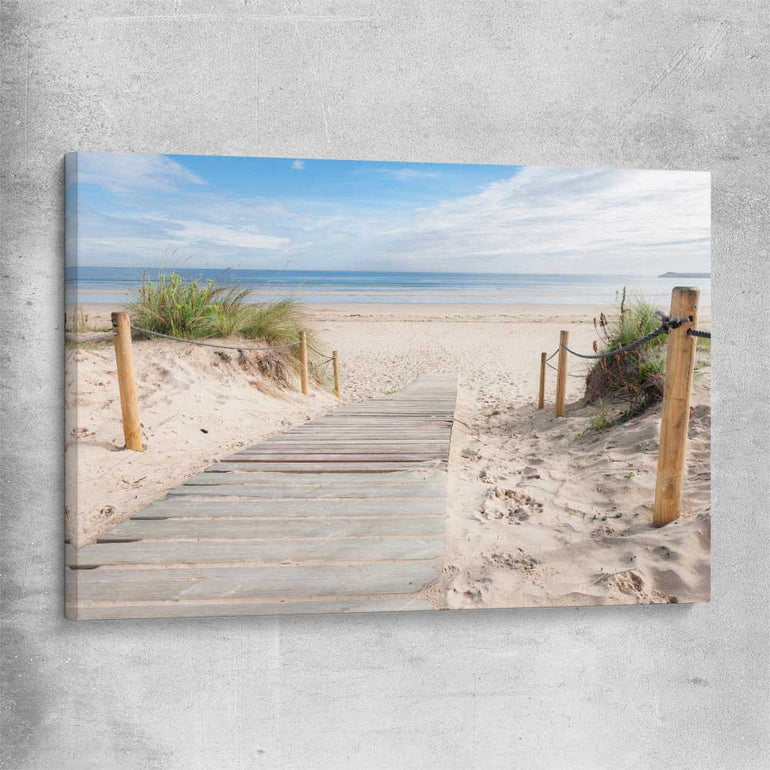 Beach and coastal wall art print of Beautiful Beach Path on a stretched canvas