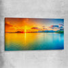 Beach and coastal wall art print of Beautiful Sunset on a stretched canvas