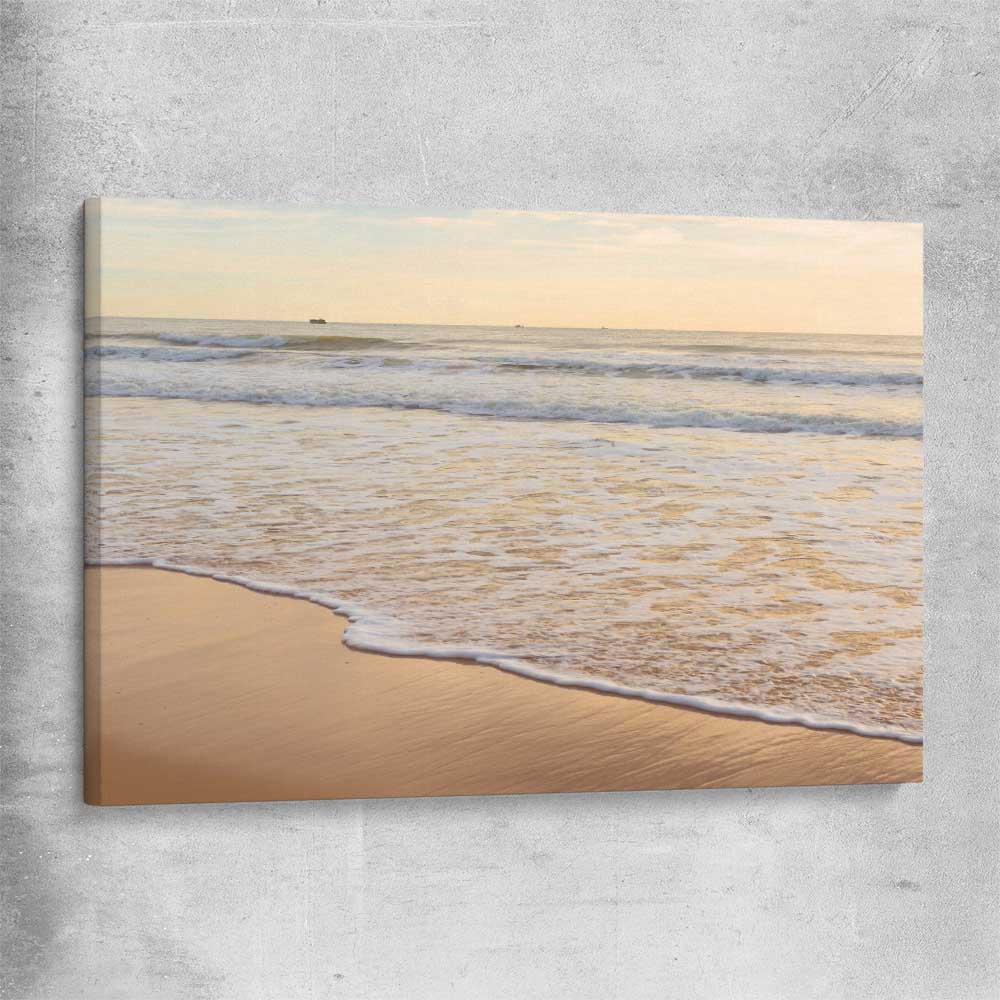 Beach and coastal wall art print of Calm Tides on a stretched canvas