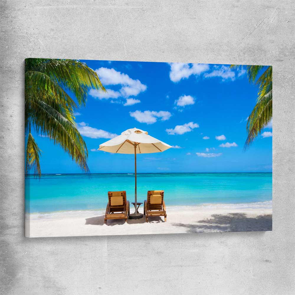 Beach and coastal wall art print of Coastal Retreat on a stretched canvas