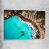 Beach and coastal wall art print of Crystal Clear Tides on a stretched canvas