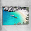Beach and coastal wall art print of Hidden Beach on a stretched canvas
