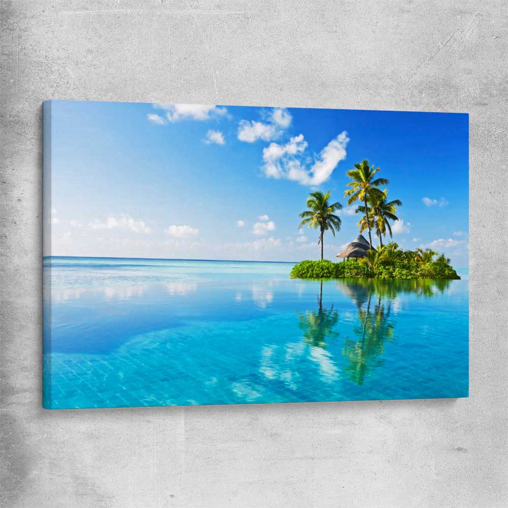 Beach and coastal wall art print of Island Serenity on a stretched canvas
