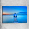 Beach and coastal wall art print of Matilda Bay Boathouse on a stretched canvas