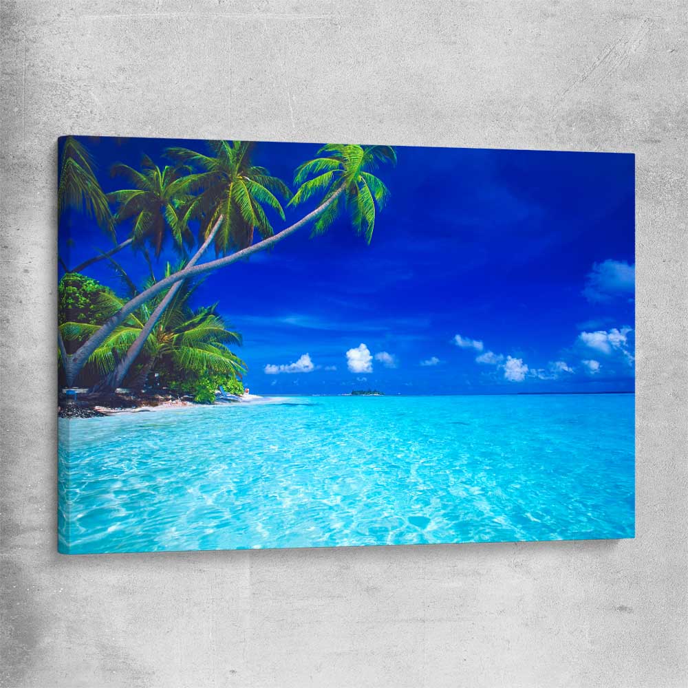 Beach and coastal wall art print of Paradise Shore on a stretched canvas