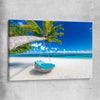 Beach and coastal wall art print of Paradise Swing on a stretched canvas
