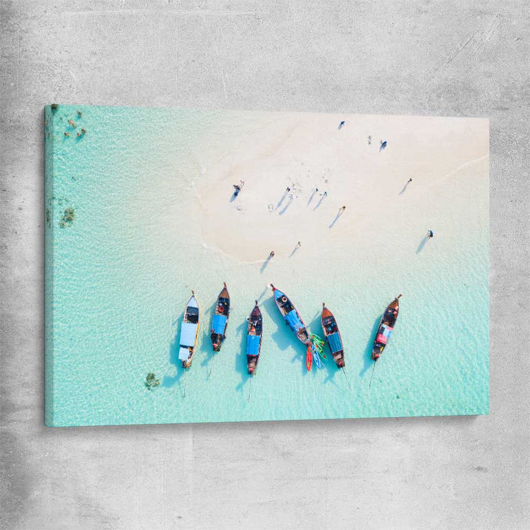 Beach and coastal wall art print of Phuket Aerial on a stretched canvas