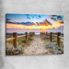 Beach and coastal wall art print of Quiet Sunset Walk on a stretched canvas