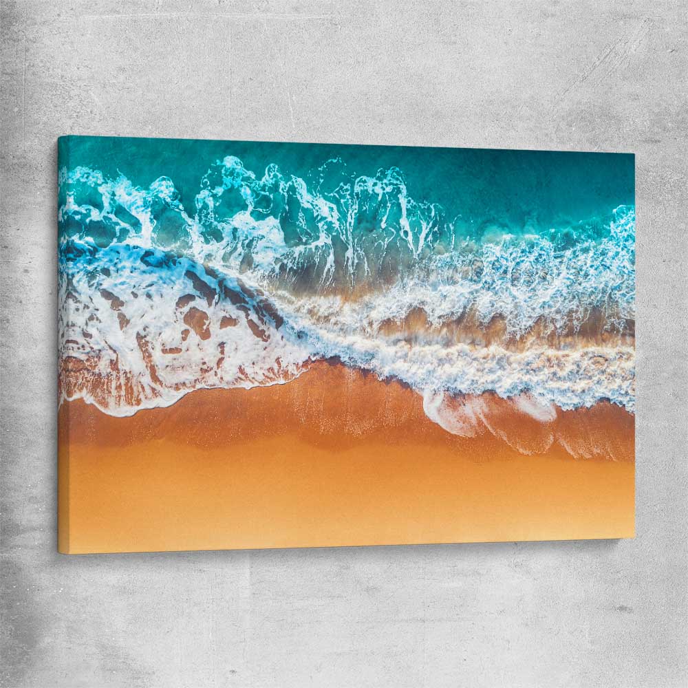 Beach and coastal wall art print of Sandy Waves on a stretched canvas