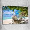 Beach and coastal wall art print of Tropical Bliss on a stretched canvas