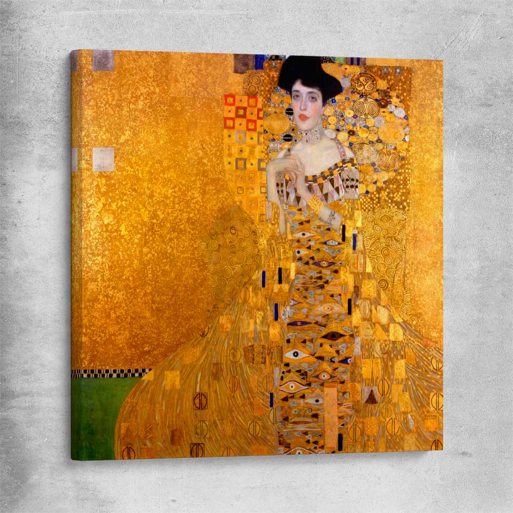 Classic wall art and canvas print of Adele Bloch-Bauer I Gustav Klimt on a stretched canvas