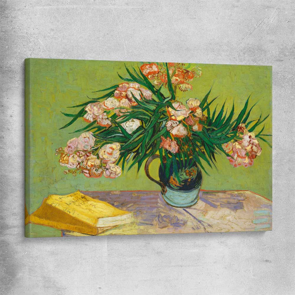 Classic wall art and canvas print of Oleanders Van Gogh on a stretched canvas