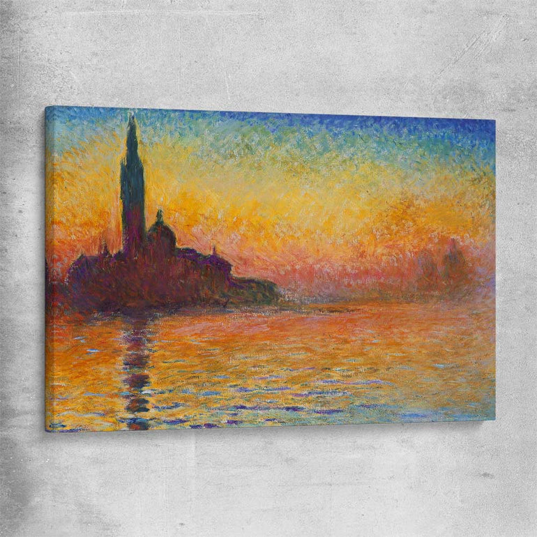 Classic wall art and canvas print of San Giorgio Claude Monet on a stretched canvas