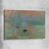 Classic wall art and canvas print of Sunrise Claude Monet on a stretched canvas