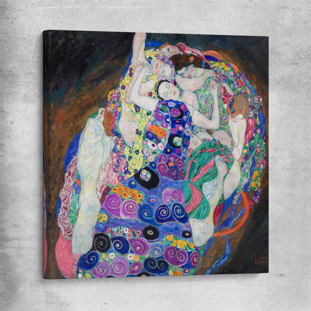 Classic wall art and canvas print of The Virgin Gustav Klimt on a stretched canvas