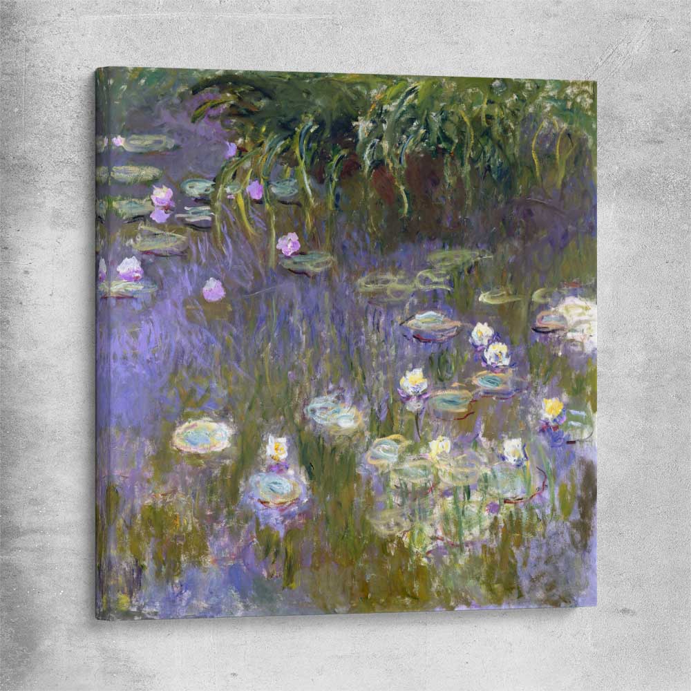 Classic wall art and canvas print of Water Lilies Claude Monet on a stretched canvas