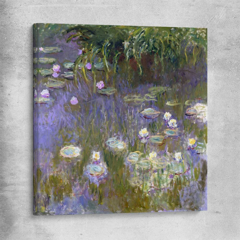 Classic wall art and canvas print of Water Lilies Claude Monet on a stretched canvas