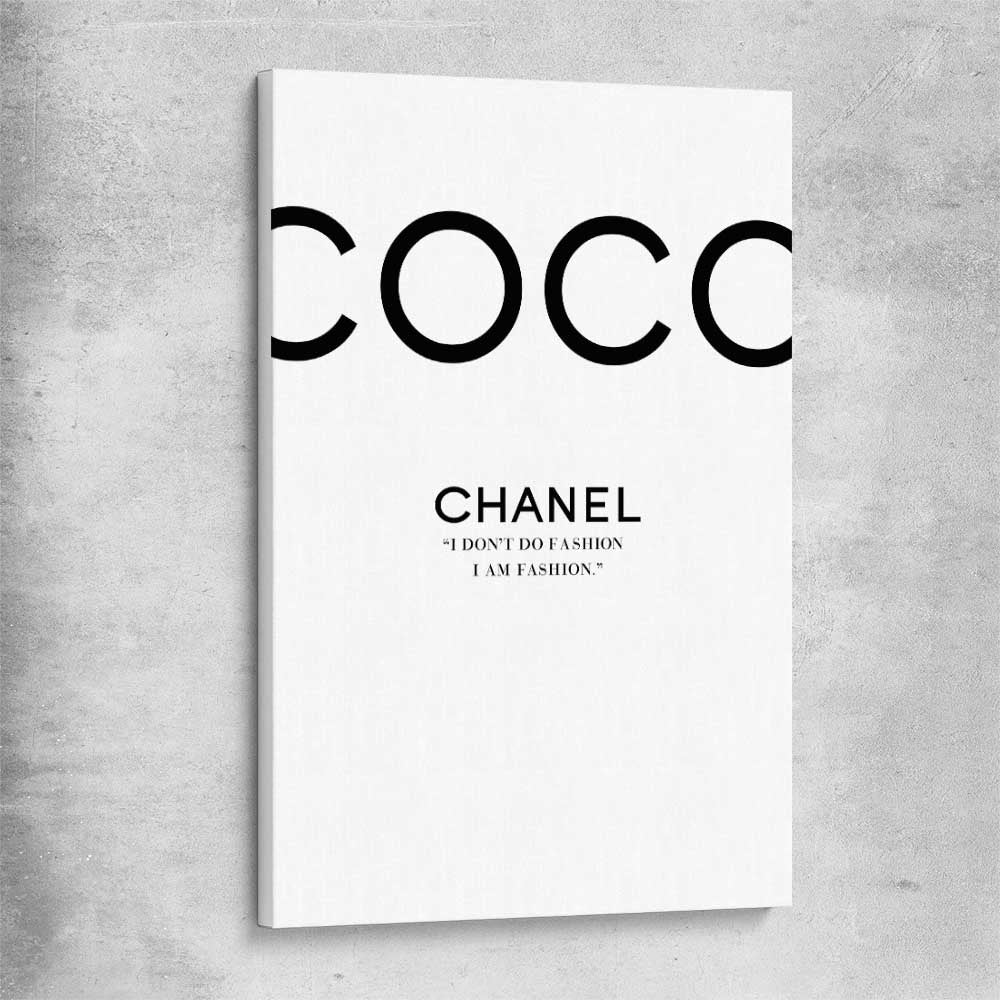 Coco Fashion White stretched canvas - part of our high quality fashion canvas wall art and prints collection