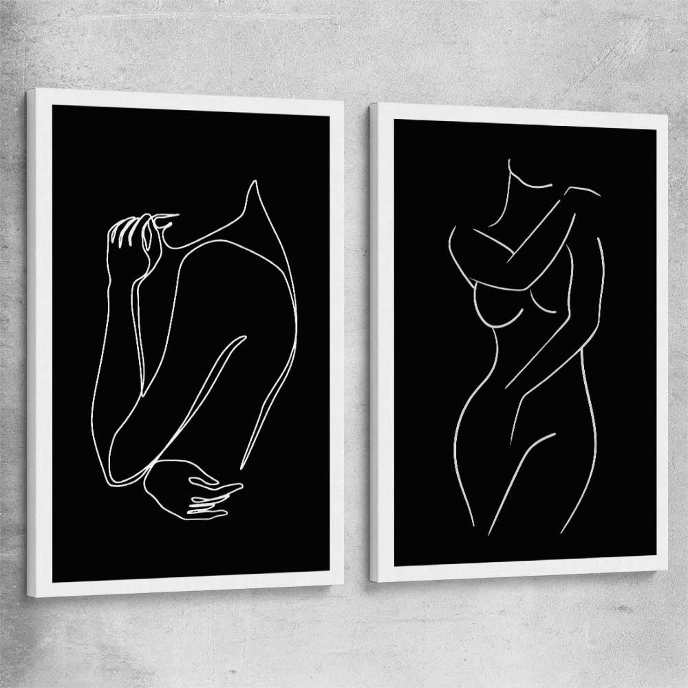 Gentle Hold Pair stretched canvas - part of our high quality fashion canvas wall art and prints collection