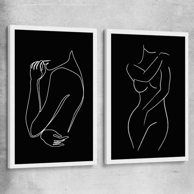 Gentle Hold Pair stretched canvas - part of our high quality fashion canvas wall art and prints collection