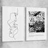 Grey Flowers Pair stretched canvas - part of our high quality fashion canvas wall art and prints collection