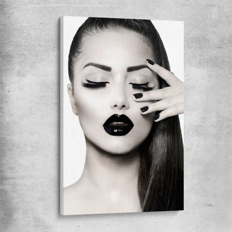 Monotone Model stretched canvas - part of our high quality fashion canvas wall art and prints collection