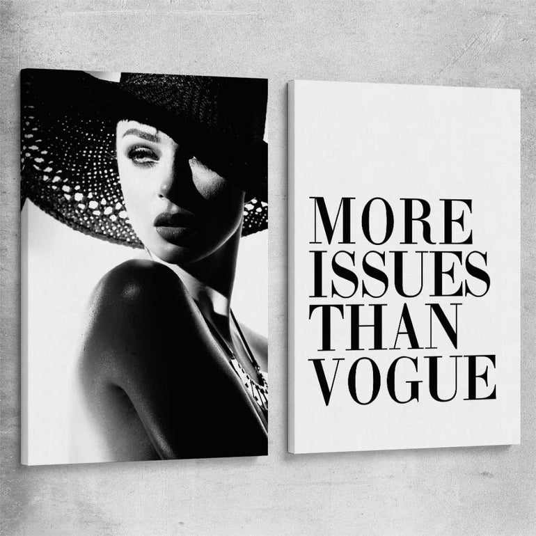 More Issues Pair stretched canvas - part of our high quality fashion canvas wall art and prints collection