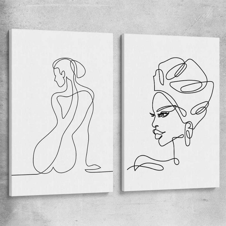Pondering Thoughts Pair stretched canvas - part of our high quality fashion canvas wall art and prints collection