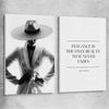 White Hat Gaze Pair stretched canvas - part of our high quality fashion canvas wall art and prints collection